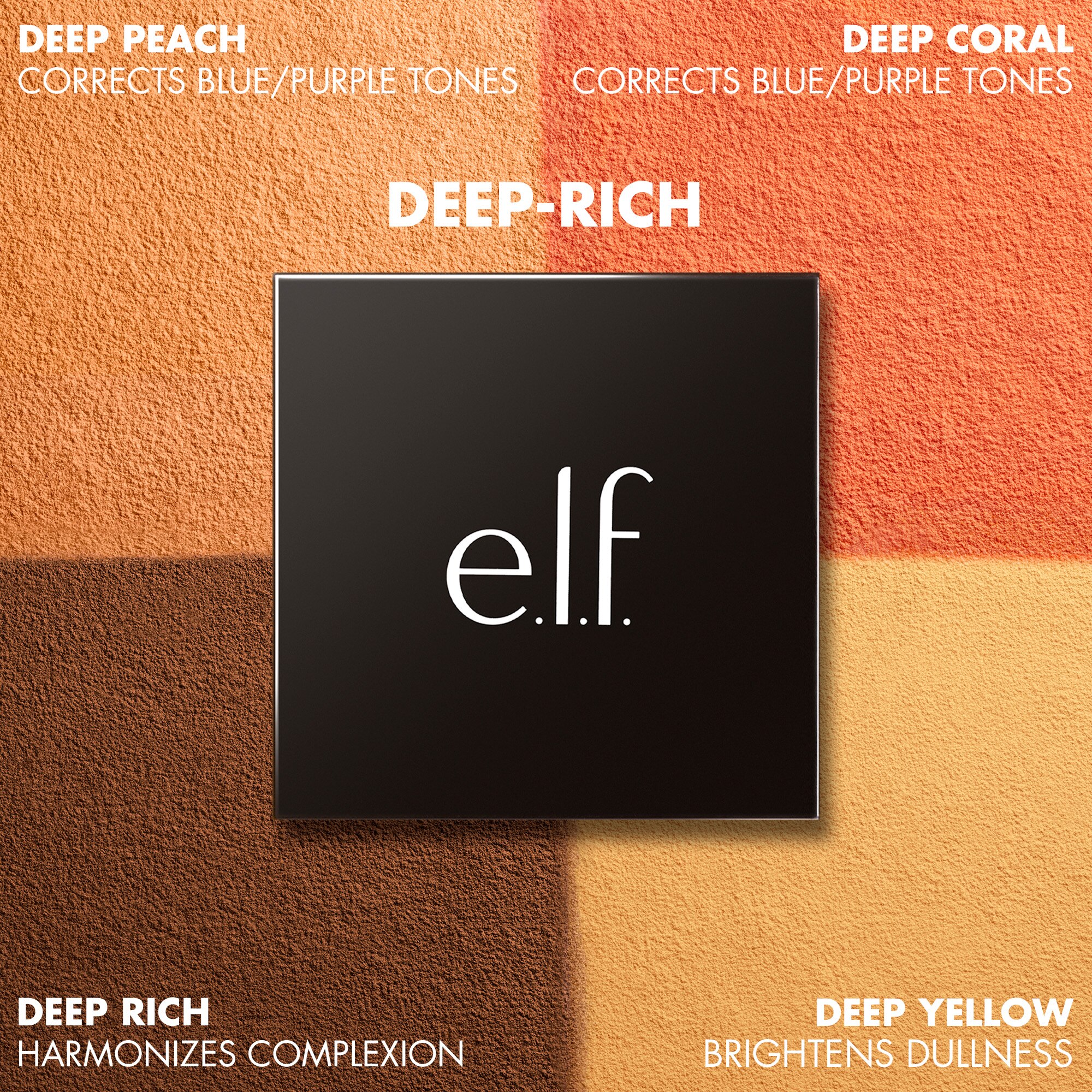 E.L.F. SET IT BRIGHT CORRECTING & BRIGHTENING SETTING POWDER QUAD (CUARTETO DE POLVO SUELTO PARA ROSTRO)